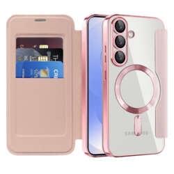Husa Samsung Galaxy S25 Techsuit SmartMag Book Case, roz