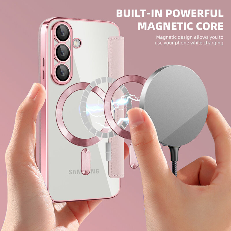 Husa Samsung Galaxy S25 Techsuit SmartMag Book Case, roz