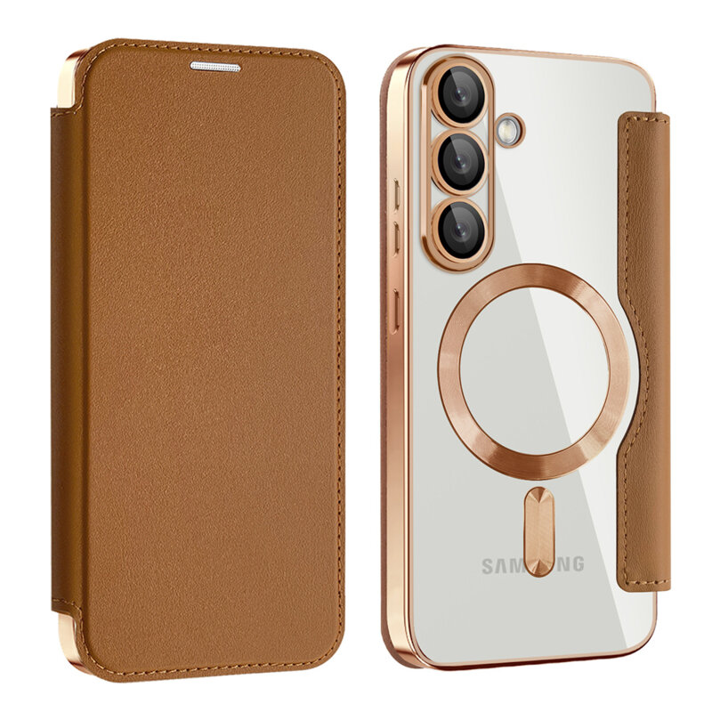 Husa Samsung Galaxy S25 Techsuit SmartMag Book Case, maro