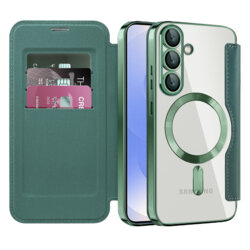 Husa Samsung Galaxy S25 Techsuit SmartMag Book Case, verde
