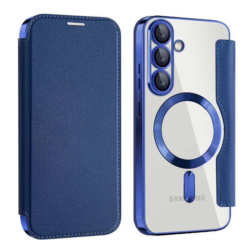 Husa Samsung Galaxy S25 Techsuit SmartMag Book Case, albastru