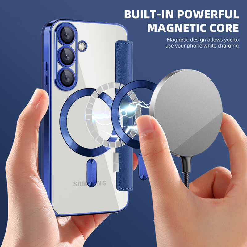 Husa Samsung Galaxy S25 Techsuit SmartMag Book Case, albastru