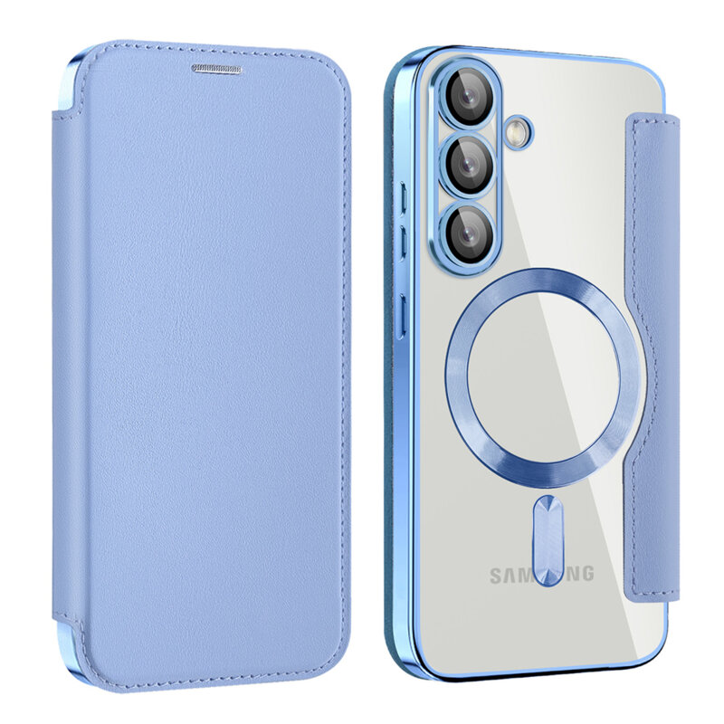 Husa Samsung Galaxy S25 Techsuit SmartMag Book Case, bleu