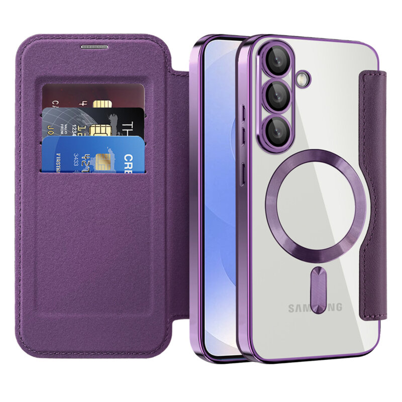 Husa Samsung Galaxy S25 Techsuit SmartMag Book Case, mov