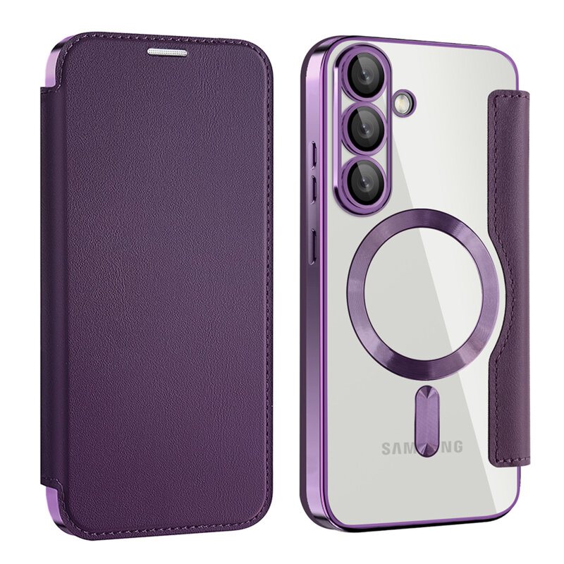 Husa Samsung Galaxy S25 Techsuit SmartMag Book Case, mov