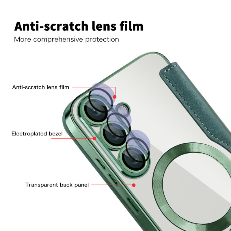 Husa Samsung Galaxy S25 Plus Techsuit SmartMag Book Case, verde