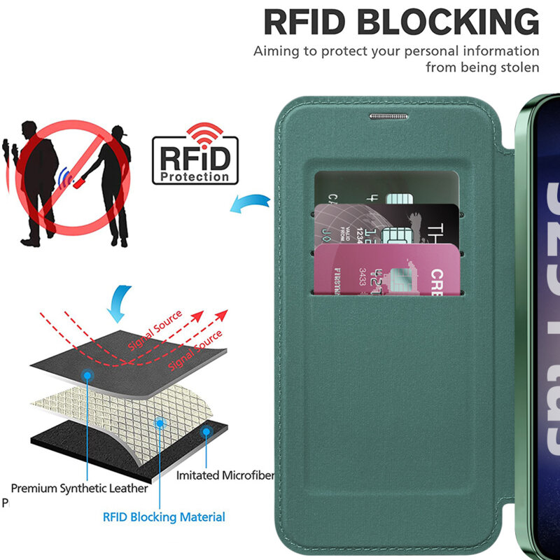 Husa Samsung Galaxy S25 Plus Techsuit SmartMag Book Case, verde