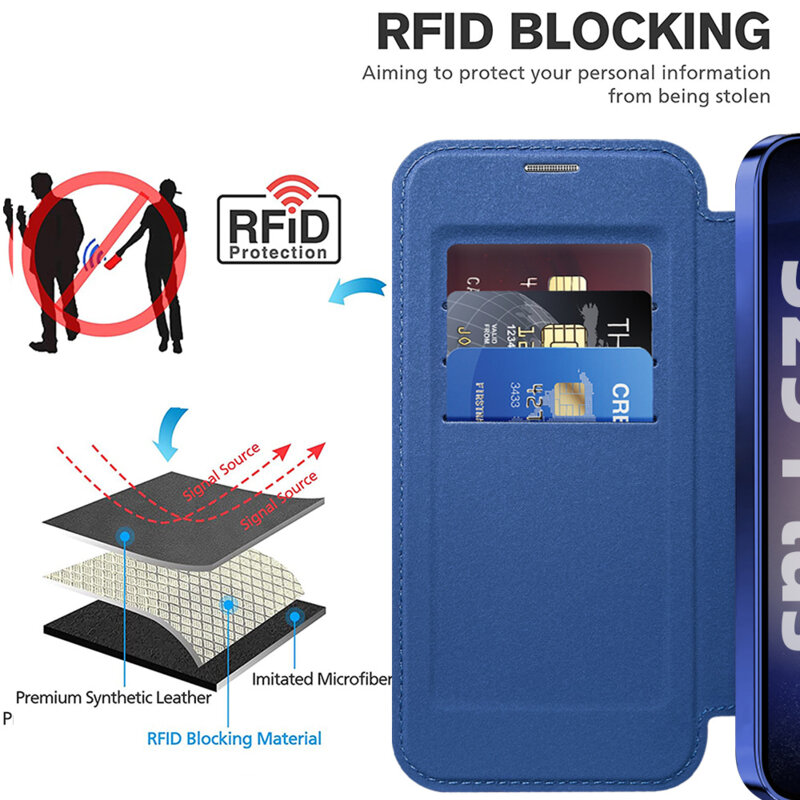 Husa Samsung Galaxy S25 Plus Techsuit SmartMag Book Case, albastru