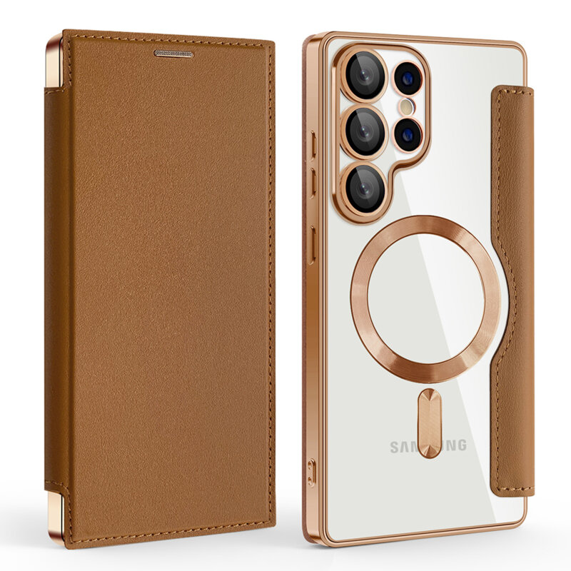 Husa Samsung Galaxy S25 Ultra Techsuit SmartMag Book Case, maro