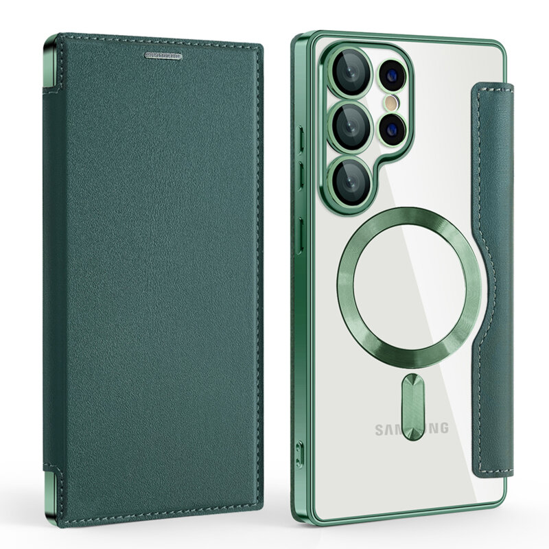 Husa Samsung Galaxy S25 Ultra Techsuit SmartMag Book Case, verde