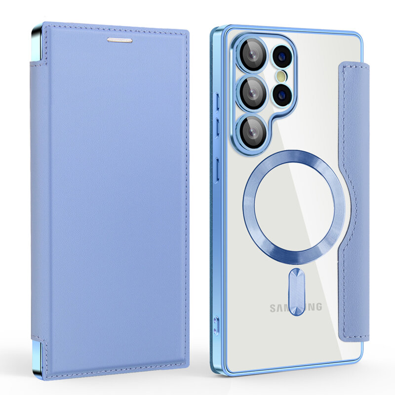Husa Samsung Galaxy S25 Ultra Techsuit SmartMag Book Case, bleu