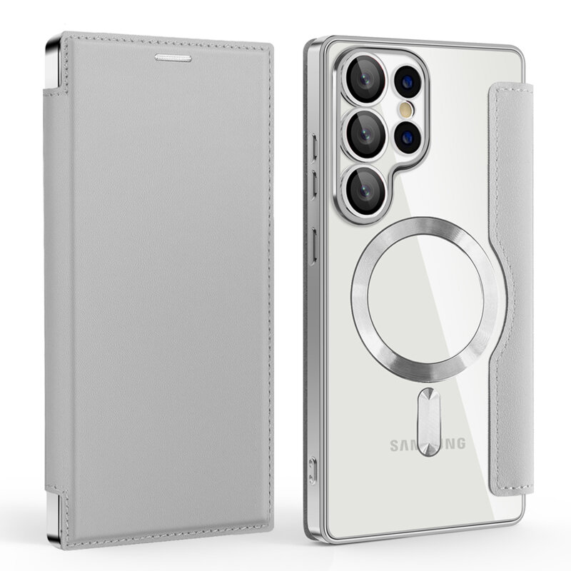 Husa Samsung Galaxy S25 Ultra Techsuit SmartMag Book Case, gri