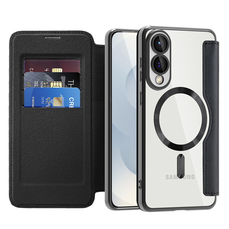 Husa Samsung Galaxy S25 Edge Techsuit SmartMag Book Case, negru