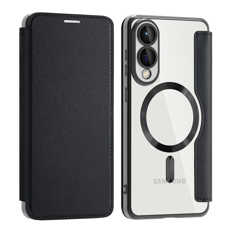 Husa Samsung Galaxy S25 Edge Techsuit SmartMag Book Case, negru