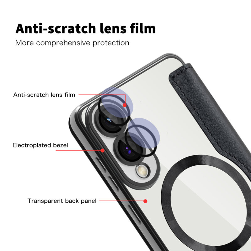 Husa Samsung Galaxy S25 Edge Techsuit SmartMag Book Case, negru