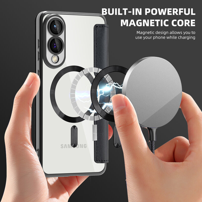 Husa Samsung Galaxy S25 Edge Techsuit SmartMag Book Case, negru