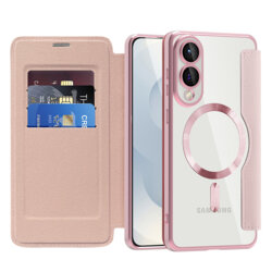 Husa Samsung Galaxy S25 Edge Techsuit SmartMag Book Case, roz
