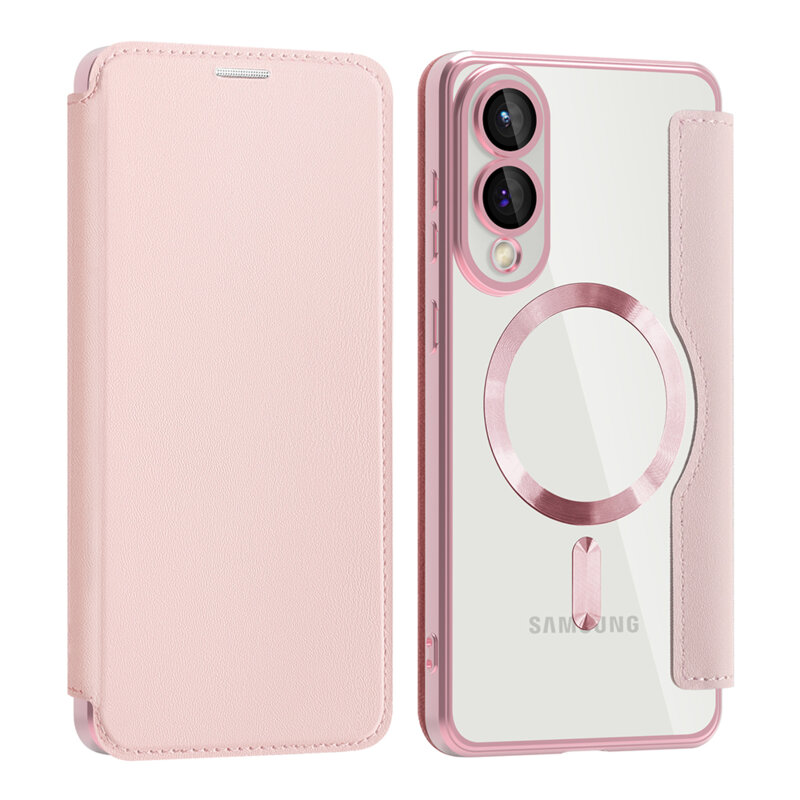 Husa Samsung Galaxy S25 Edge Techsuit SmartMag Book Case, roz