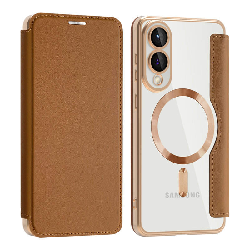 Husa Samsung Galaxy S25 Edge Techsuit SmartMag Book Case, maro