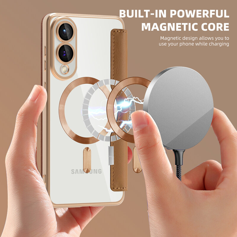 Husa Samsung Galaxy S25 Edge Techsuit SmartMag Book Case, maro