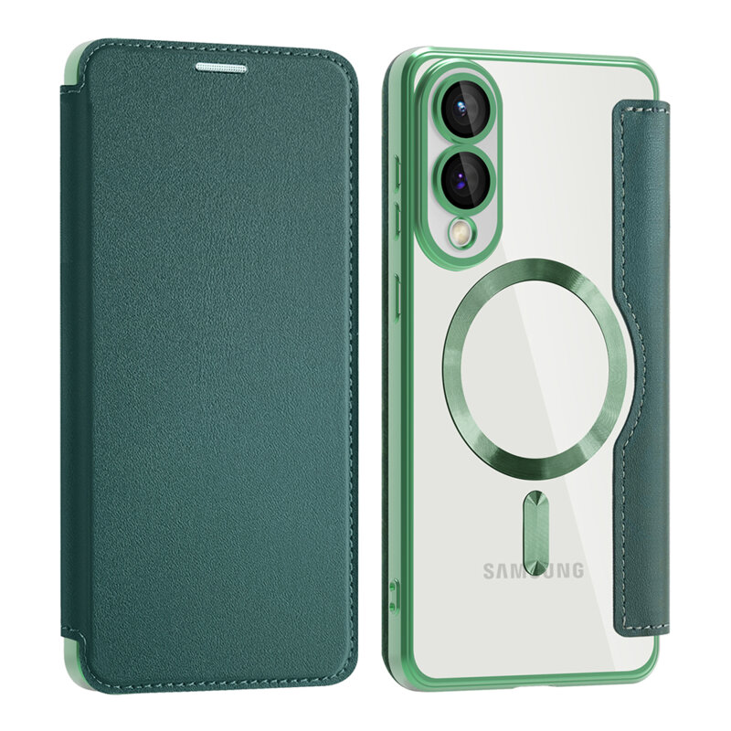 Husa Samsung Galaxy S25 Edge Techsuit SmartMag Book Case, verde