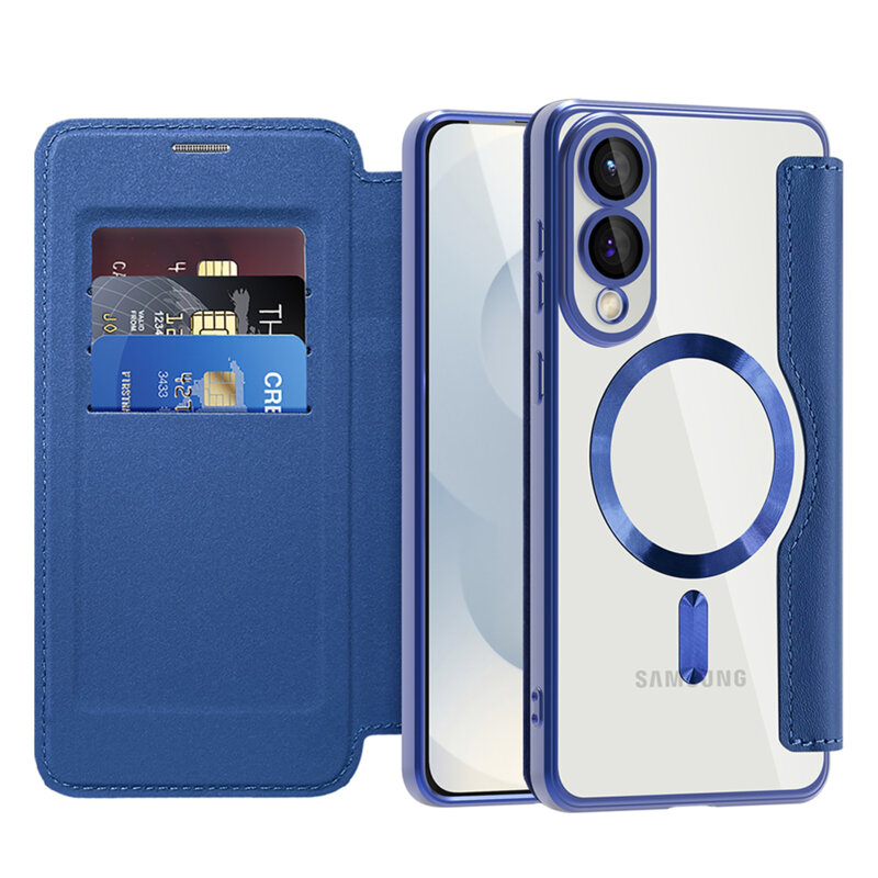 Husa Samsung Galaxy S25 Edge Techsuit SmartMag Book Case, albastru