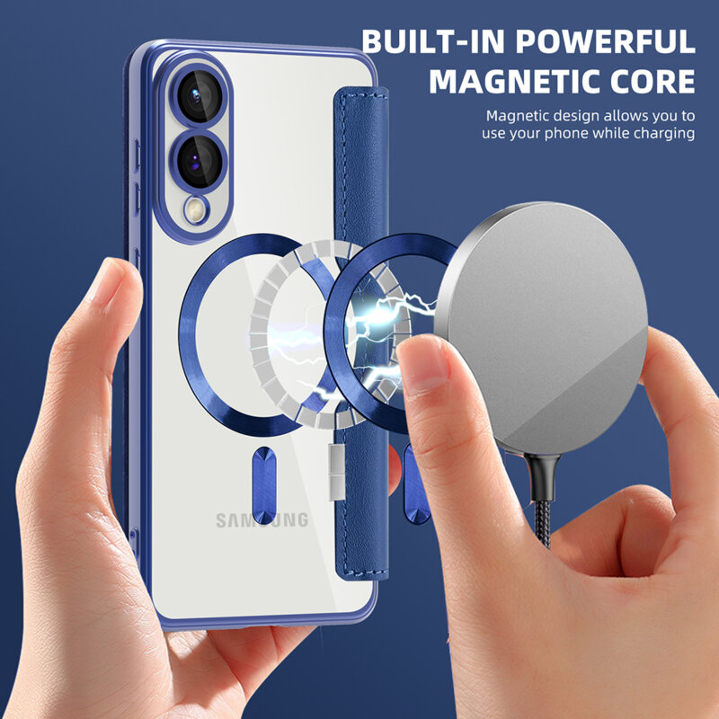 Husa Samsung Galaxy S25 Edge Techsuit SmartMag Book Case, albastru