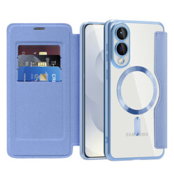 Husa Samsung Galaxy S25 Edge Techsuit SmartMag Book Case, bleu