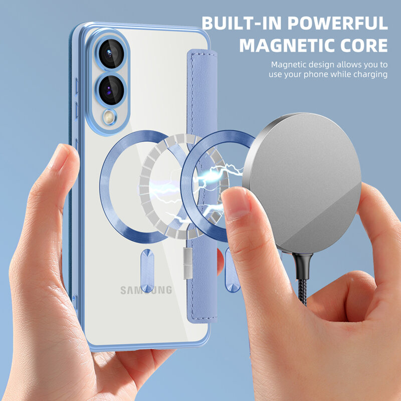 Husa Samsung Galaxy S25 Edge Techsuit SmartMag Book Case, bleu