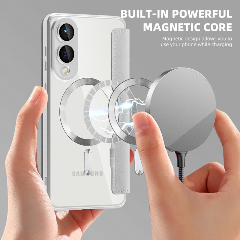 Husa Samsung Galaxy S25 Edge Techsuit SmartMag Book Case, gri