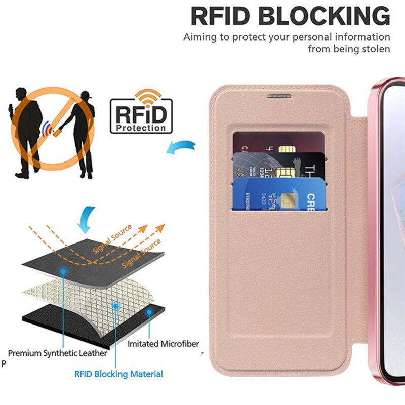 Husa Samsung Galaxy A35 5G Techsuit SmartMag Book Case, roz