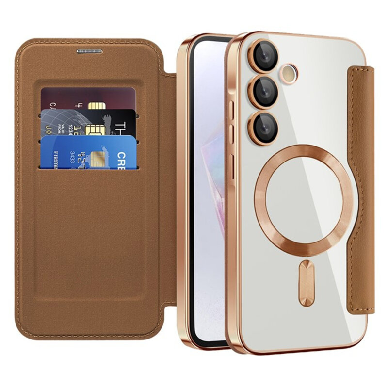 Husa Samsung Galaxy A35 5G Techsuit SmartMag Book Case, maro