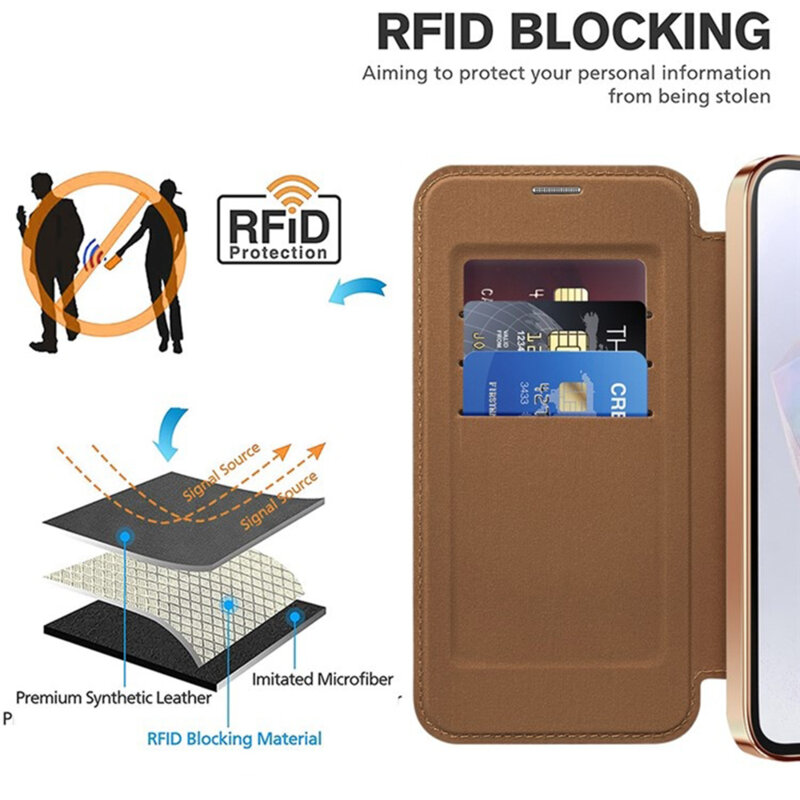 Husa Samsung Galaxy A35 5G Techsuit SmartMag Book Case, maro