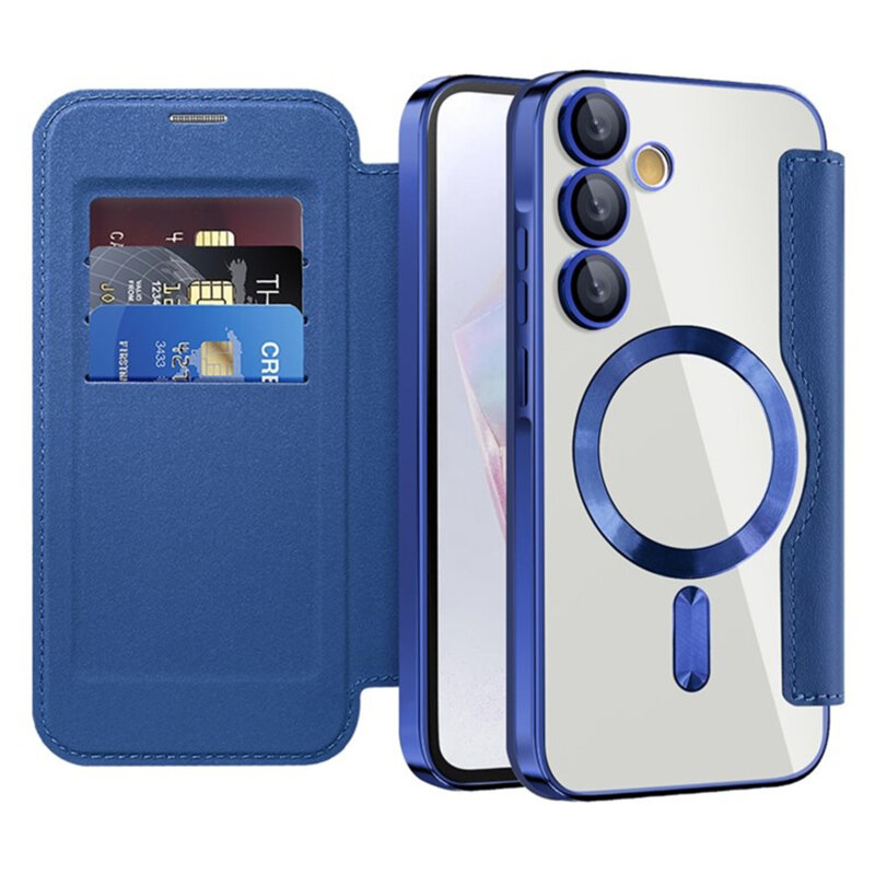 Husa Samsung Galaxy A35 5G Techsuit SmartMag Book Case, albastru