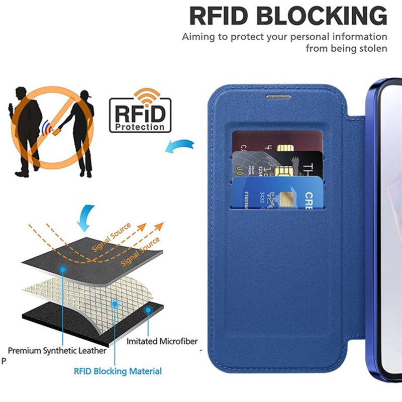 Husa Samsung Galaxy A35 5G Techsuit SmartMag Book Case, albastru