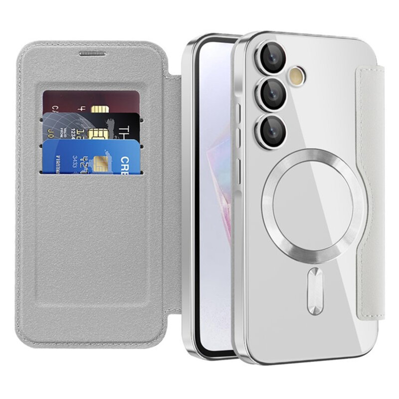 Husa Samsung Galaxy A35 5G Techsuit SmartMag Book Case, gri