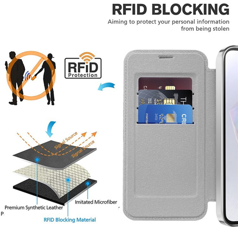 Husa Samsung Galaxy A35 5G Techsuit SmartMag Book Case, gri