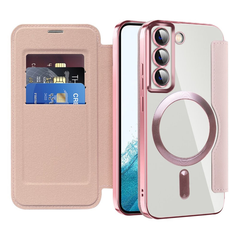 Husa Samsung Galaxy S22 5G Techsuit SmartMag Book Case, roz