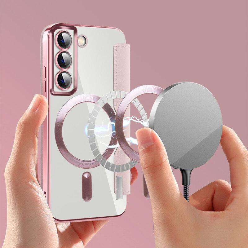 Husa Samsung Galaxy S22 5G Techsuit SmartMag Book Case, roz