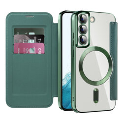 Husa Samsung Galaxy S22 5G Techsuit SmartMag Book Case, verde