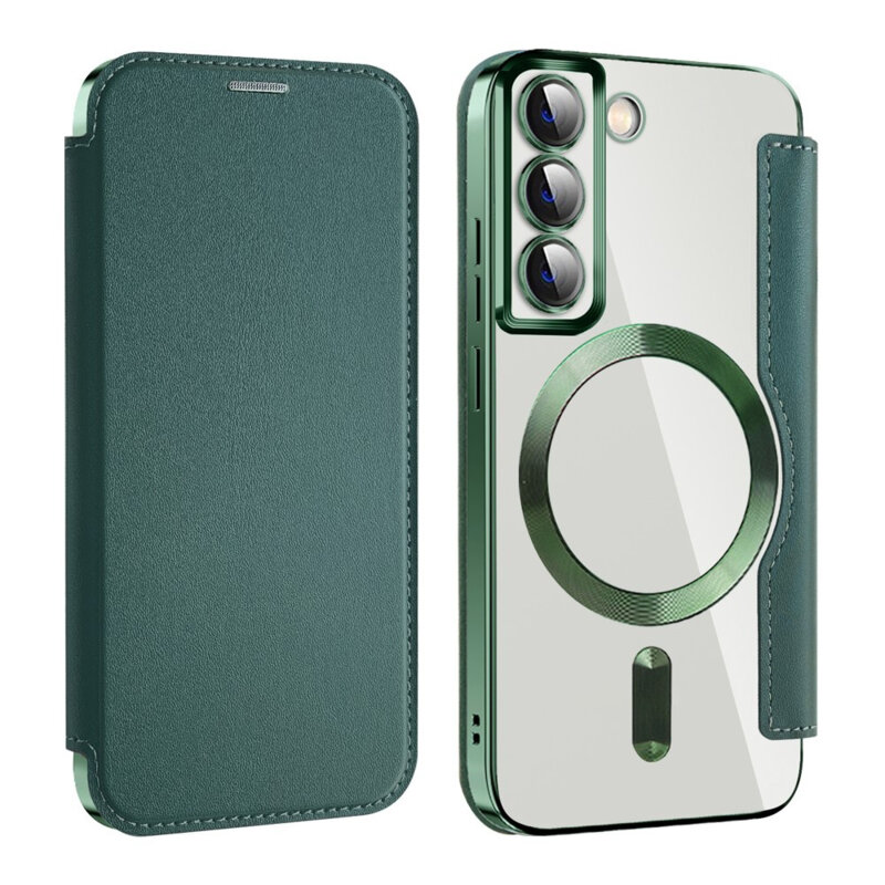 Husa Samsung Galaxy S22 5G Techsuit SmartMag Book Case, verde