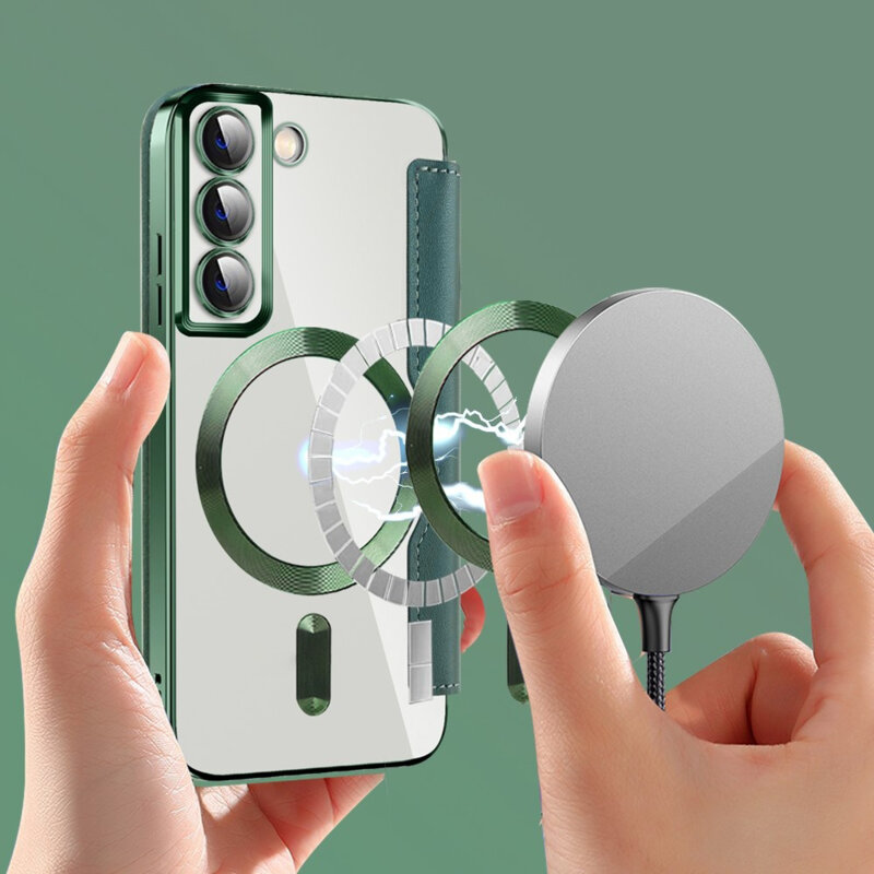 Husa Samsung Galaxy S22 5G Techsuit SmartMag Book Case, verde