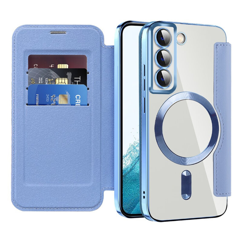 Husa Samsung Galaxy S22 5G Techsuit SmartMag Book Case, bleu