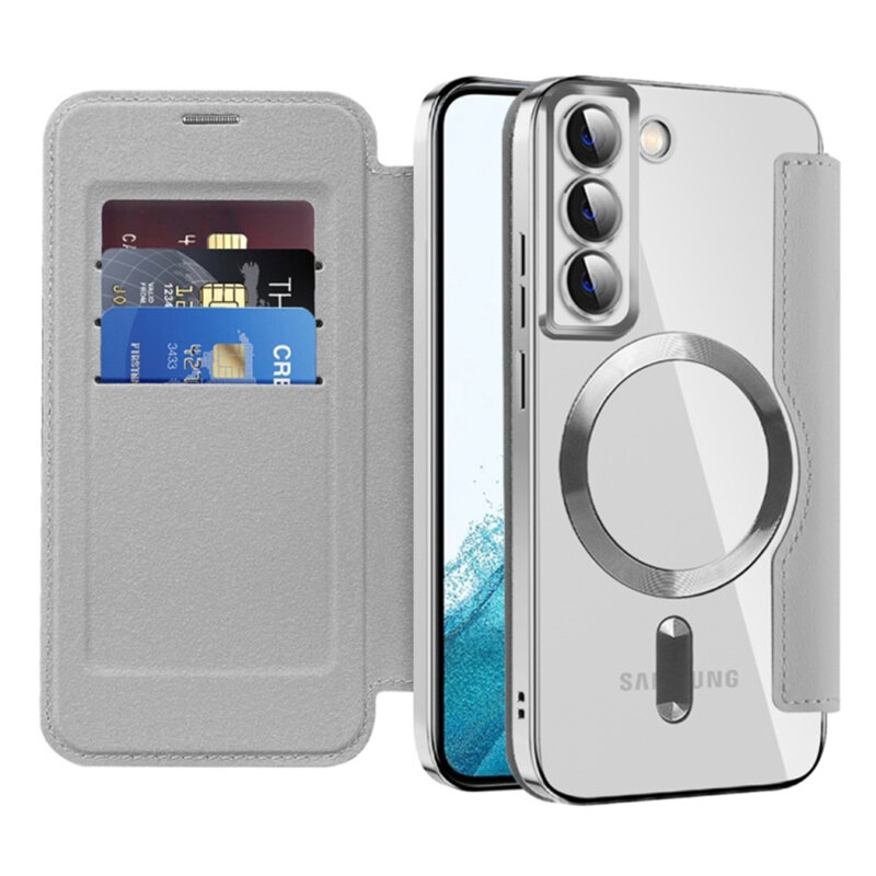 Husa Samsung Galaxy S22 5G Techsuit SmartMag Book Case, gri