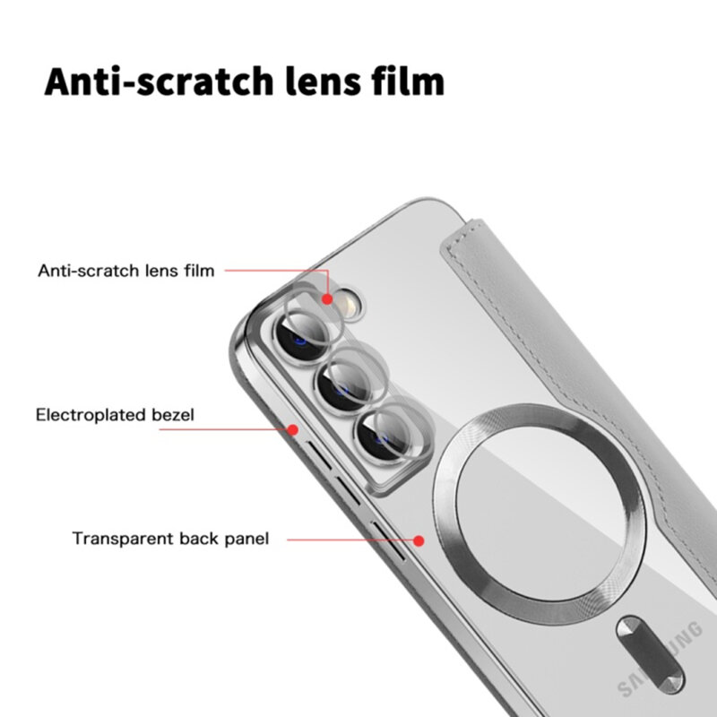 Husa Samsung Galaxy S22 5G Techsuit SmartMag Book Case, gri