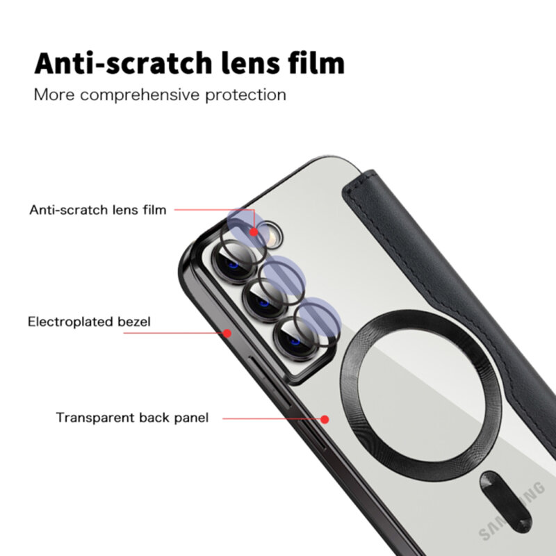 Husa Samsung Galaxy S22 Plus 5G Techsuit SmartMag Book Case, negru