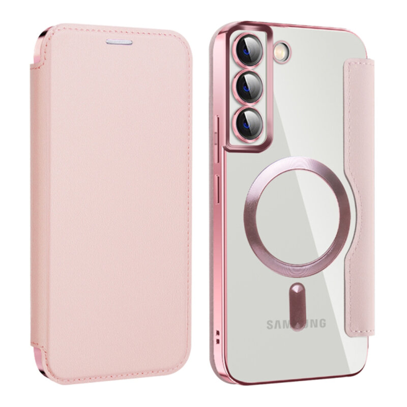 Husa Samsung Galaxy S22 Plus 5G Techsuit SmartMag Book Case, roz