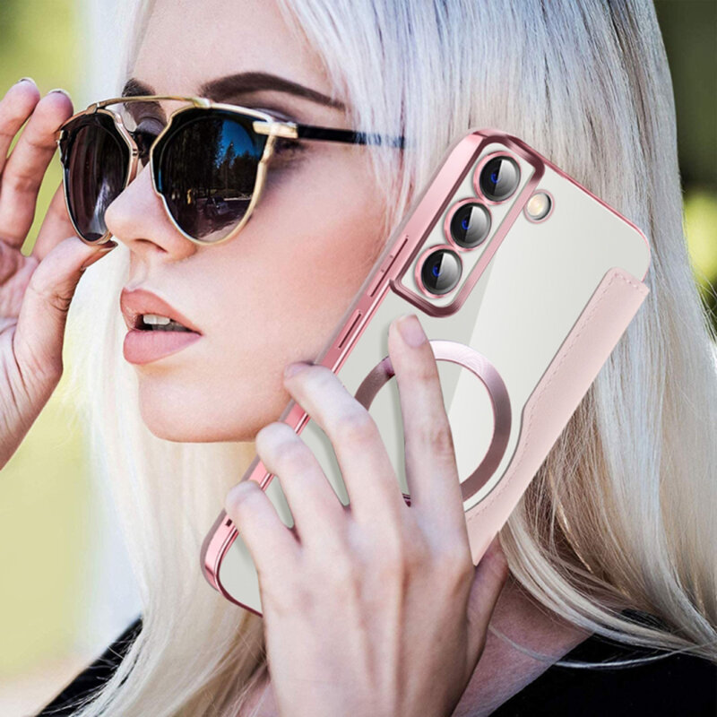 Husa Samsung Galaxy S22 Plus 5G Techsuit SmartMag Book Case, roz