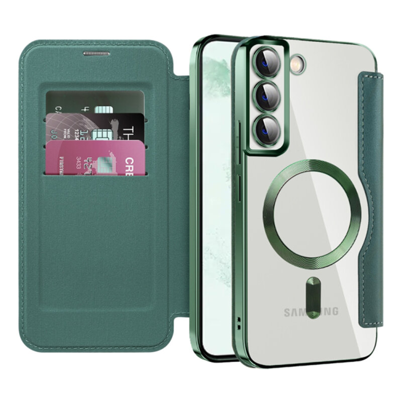 Husa Samsung Galaxy S22 Plus 5G Techsuit SmartMag Book Case, verde