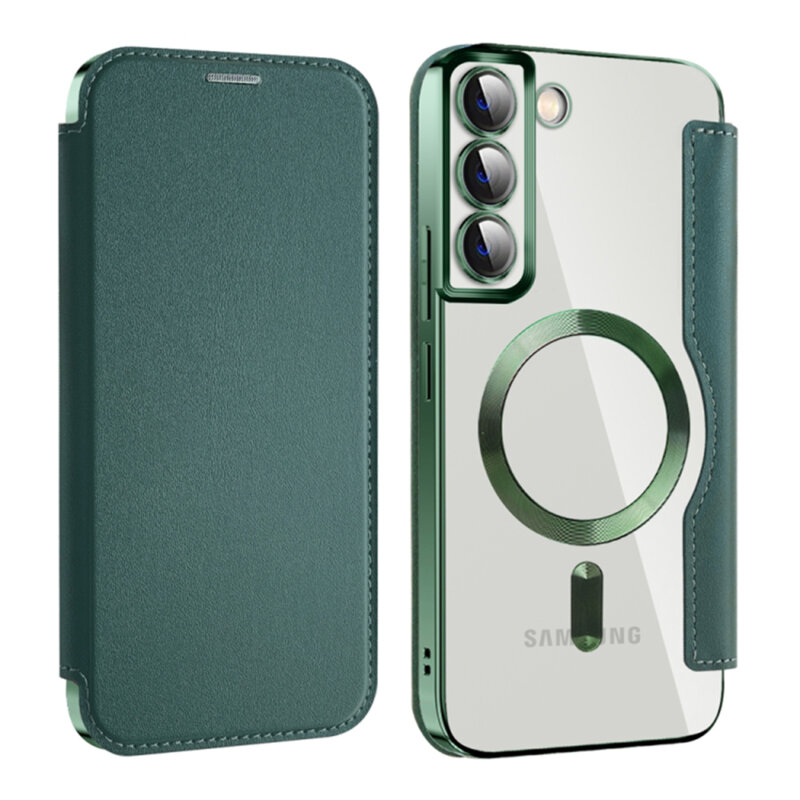 Husa Samsung Galaxy S22 Plus 5G Techsuit SmartMag Book Case, verde